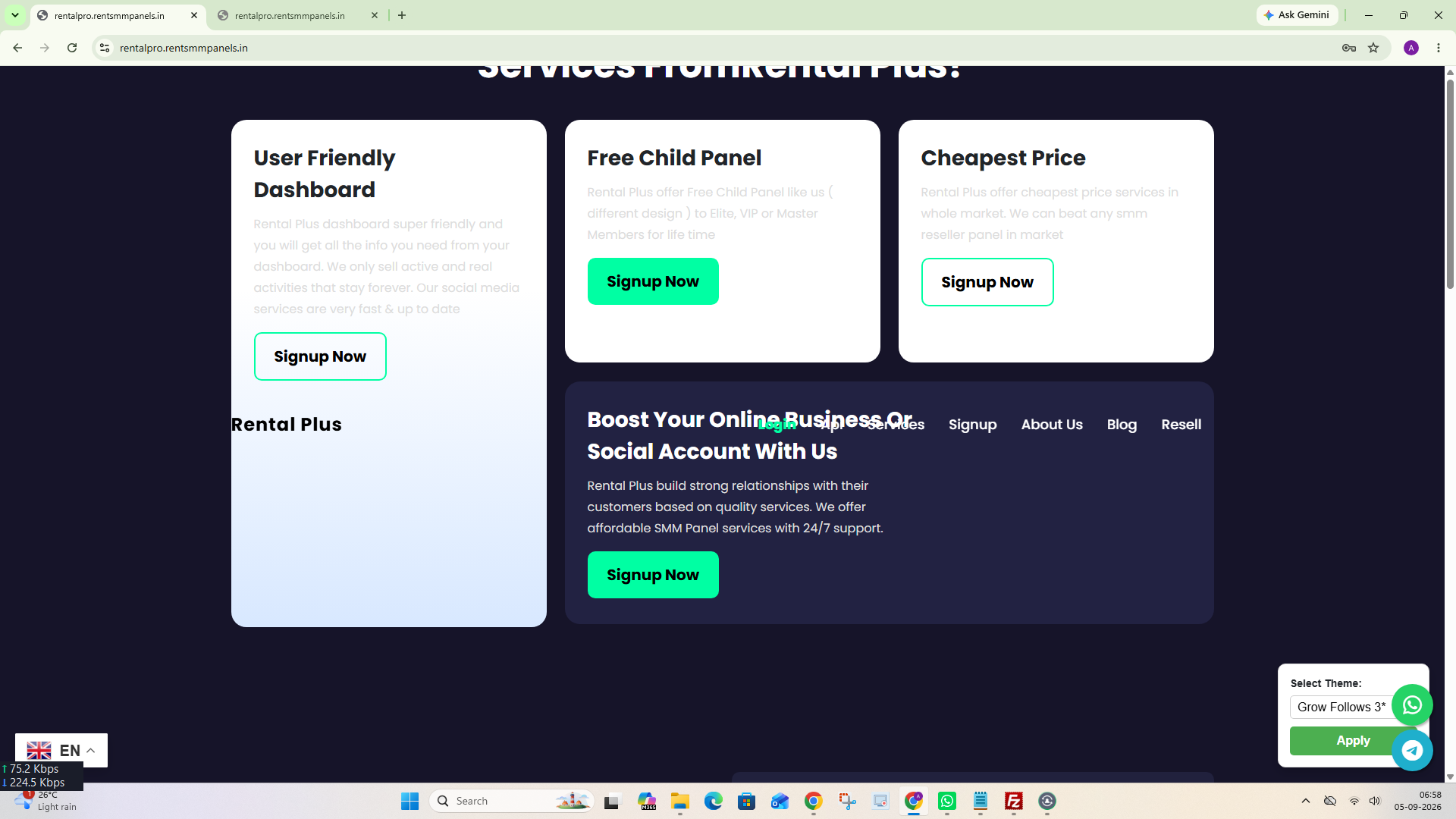Grow Follows 3 theme preview